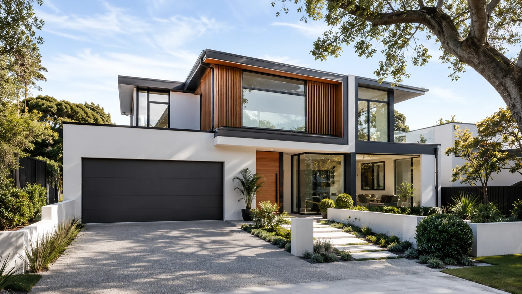 AI-generated concept of a contemporary Auckland-style two-storey home